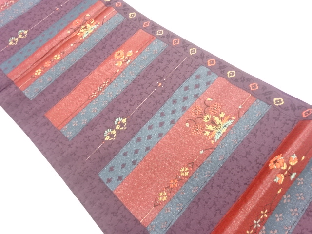 JAPANESE FUKURO OBI / WOVEN FLOWERS